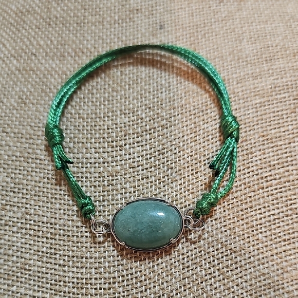Green Amazonite Stone Adjustable Bracelet. - Picture 1 of 2